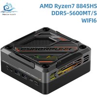 Helorpc Gaming Mini PC AMD Ryzen R7-7840HS/R7-8845HS DDR5 M.2 NVME Support Win10/11 System Office Desktop Computer