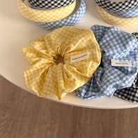 Sea Blue Polka Dot Scrunchies Fashion Gilrs Floral Plaid Large Intestine Hair Ties Ropes Women Sweet Versatile Rubber Bands