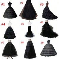 Schwarzer Hoop Langer Petticoat Krinoline Ballkleid Rock Unterrock Hochzeitsaccessoires