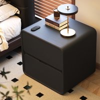 Black bedside table modern simple 2025 new bedroom bedside table solid wood simple locker