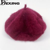 Béret en fourrure de lapin, chapeaux d'hiver français pour femmes et filles, bérets à la mode, chapeau de peintre, vente en gros