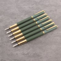 Parallel Calligraphy Fountain Pen Frosted Green Ink Pen Gothic Arabic Italic 0.7/1.1/1.5/1.9/2.5/2.9mm Nib Office Supplies