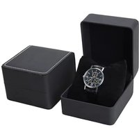 Lnofxas Black Single Watch Gift Box with Pillow PU Leather Wristwatch Display Case Organizer for Men image 4