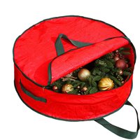 Handheld Wreath Storage Bag Garland Organizer Round Large Capacity Box With Zipper Waterproof For Holiday Garland Thanksgiving