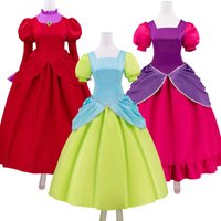 Anime Princess Green Red Dress Fancy Ball Gown Court Cinderella Cos Adult Evil Step Sister Dress Cosplay Costume image 4