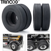 TRINOOD Rubber Tyres Wheel Tires with Sponge 22/25mm for 1/14 Tamiya Tractor Trucks Trailer Cargo Tow Drag RC Car Upgrade Parts