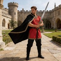 Medieval Men Viking Knight Tunic Cape Suit Vintage Noble Warrior Cosplay Outfit Male Halloween Carnival Role Play LARP Costume