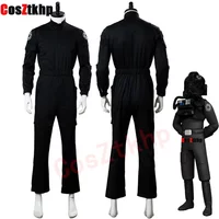 Star Cosplay Wars Imperial Tie Fighter Pilot Cosplay Costume Adult Black Flightsuit Uniform Jumpsuit Halloween Carnival Costu U