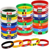 5pcs Diameter 65mm 2026 Football Match National Flags Bangle Country Flag Wristband Souvenir Game Day Essentials