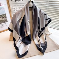 Fashion Square Silk Scarf Women Hairband Printed Satin Shawls Sun Protection Foulard Neckerchief Female Headbands Bandana