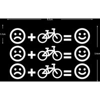 1/2sets "Cycling Makes Me Happy" Stickers Waterproof Vinyl Decals for Bike Frame Handlebar Top Tube Universal Fit