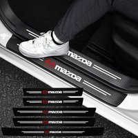 High-quality Carbon Fiber Car Door Sill Protector Sticker For Mazda 3 CX5 CX30 MX5 CX3 CX9 CX7 MX3 MX6 CX50 CX60 CX70 CX80 CX90