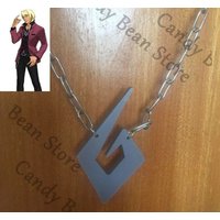 Anime Ace Attorney Klavier Gavin Cosplay Prop Necklace Cartoon Acrylic Pendant Necklaces Amulet Pendants Handmade Props Gift