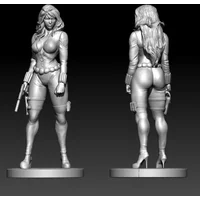 1/24 7.5cm Resin Model Kit Beauty Agent Girl Figurine Unpainted No Color RW-1311