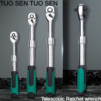 1/4" 3/8'' 1/2'' Flex Head Socket Ratchet Wrench Extendable Ratchet Set For Auto Repair 72 Tooth Quick Release Spanner Hand Tool
