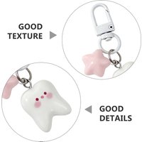 10PCS Tooth Shaped Keychain Tooth Key Rings Decorative Bag Charm Handbag Pendants Party Favors Keyring for kids backpack decor