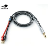 GOLLEY LION 1/4 Inch TRS to 2 Banana Plug Stereo Speaker Cable, Oxygen Free Copper, High Strand Count