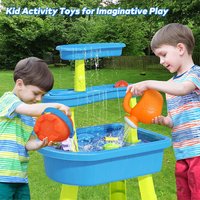 3-Tier Water Table for Toddlers Kids Sand Water Table with Water Toy Accessories Summer Indoor and Outdoor Garden Pool Beach Toy