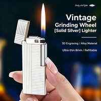 Novel Advanced Vintage Grinding Lighter Portable Cool Mini Oil Lighter Open Flame Smoking Accessories Unique Premium Men's Gift