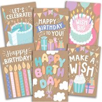 12Pack Happy Birthday Cards with Envelopes,with Short Generic Message Inside,Birthday Cards Assortment for Business and Personal