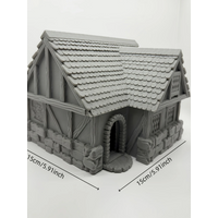 DND Dragon And Underworld Village House Model Miniature Landscape Gaming Table Scenery Building Model Hand Carved :100 Scale