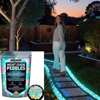 Multi-Color Night Courtyard Path Guide Pebble Fish Tank Glowing Stone 200/400 Pack DIY Solar Powered Flowerpot Decoration Gravel