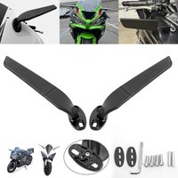 For Kawasaki Ninja 250 300 400 650 H2 H4 Modified Motorcycle Mirrors Adjustable Rotating Rearview Wind Swivel Wing Side Mirror