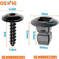20PCS OE#N90833801 N90892001 T25 4.8x16mm Fender Apron Bumper Cover Grommet wiht Screw Kit for Volkswagen CC Golf GTI Audi A3 A8