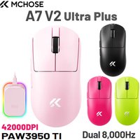 MCHOSE A7V2 Ultra Plus eSports Game 3950TI Trimode Mouse 42000DPI Lightweight Double 8k Mouse Imported Super Glide Glass Coating