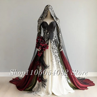 Elegant Unique Gothic Wedding Dresses Lace Appliques Decorated A-Line And Floor Victorian Bridal Gowns Customized