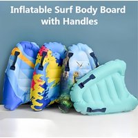 1pc inflatable surfing board with handle, lightweight and portable swimming float pad, suitable for learning to swim, beach holi