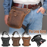 Vintage PU Leather Waist Pack Drop Leg Bag Men Women Belt Hip Bag Multifunction Motorcycle Bicycle Outdoor Hiking Camping Bag