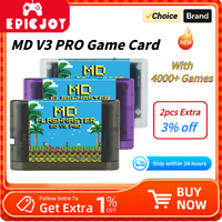 EPICJOY Mega Drive V3.0 Pro Card 4000 in 1 With 8GB TF Card MD Game Card For SEGA Genesis Mega Drive Master System Game Console