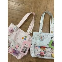 Only bags Cute Plush Ita Bag Japanese Preppy Style Large Capacity Tote Bag Clear Window Shoulder Bag Kawaii Anime Girls Handbag