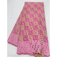 African Lace Fabric High Quality 7 Yard Dry Cotton Lace Fabric 2026 Embroidery Nigerian Swiss Voile Lace Fabric for Women Dress