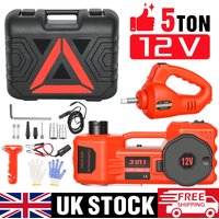 5-Ton Portable Electric Car Jack Kit Lifting Range 6.10-17.72 Inches 150psi Tire Inflator & LED Light Emergency Equipment 480NM Compatible with SUV MPV Truck