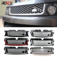 ROVCE 1Pcs Front Bumper Grille For Land Rover Range Rover Sport L320 2010 2011 2012 2013 ABS Car Styling Mesh Grill Accessories