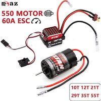 60A Brushed ESC + 550 Brushed Motor Combo 10T~55T Optional for 1/10 RC Crawler Truck Buggy RC Car Parts