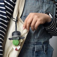 Artist Series Leather Handmade Car Key Bag Pendant Personalized Minority Fashion Sheepskin Bag Pendant Hanging ornaments