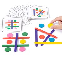 Children's Rainbow Stick Thinking Puzzle Wooden DIY Ice Cream Stick Puzzle Challenge Table Games Montessori Educational Toys
