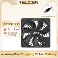 TEUCER Computer Case Fan 80x80x25mm 120x120x25mm 5V USB Power Cooling Case Fan For Receiver DVR Xbox TV Box Router