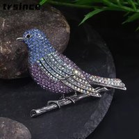 SKEDS Luxury Full Crystal Shining Elegant Women's Men's Brooch Pin Fashion Bird Exquisite Lady Party Banquet Jewelry Accessories