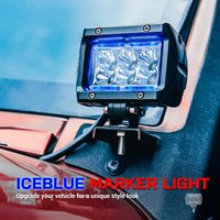 MICTUNING – barres lumineuses de travail Led pour voiture, avec lumière ambiante ambre illimitée-GO K1, 4 pouces, 18W, pour Jeep, ATV, SUV, camion, bateau