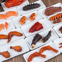 Simulation Chinese Restaurant Sample Dishes Braised Pig Trotters Meat Sushi Model Fake Food Ornaments Props With Plate Set