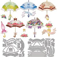 Victorian Umbrella Cutting Dies for Card Making 3D Lace Umbrella Metal Die Cuts Flower Umbrellas Die Cut Dies for DIY