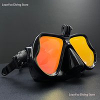 Comfortable Silicone Mirrored Swimming Mask with Camera Mount for GoPro Adult Scuba Diving Goggles Pack In Clear Box