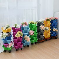 6-Tier Three-dimensional Multilayer Combination Vertical Planter Plastic Flower Pot Strawberry Planter Tower Home Garden