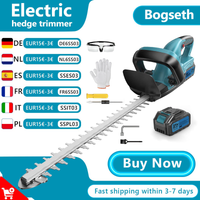 Bogseth 850W Bürstenloser Akku-Heckenschneider & Astsäge, 3000 U/min, 48 cm Doppelklinge, 3000 mAh Akku, 40-60 Minuten Laufzeit, 2,1 kg leicht, Sicherheitsverriegelung, keine Montage erforderlich, für