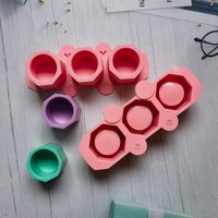 Silicone Potting Mould DIY Flower Pot Gypsum Mold Storage Box Making Plaster Mold Home Decoration Square Heart Round Ice Cup