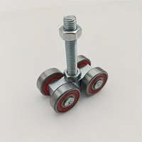 1pc Heavy-Duty Sliding Barn Door Roller - 4-Wheel Metal Crane Matte Surface Double-Wheel Track Holder for Smooth Sliding
